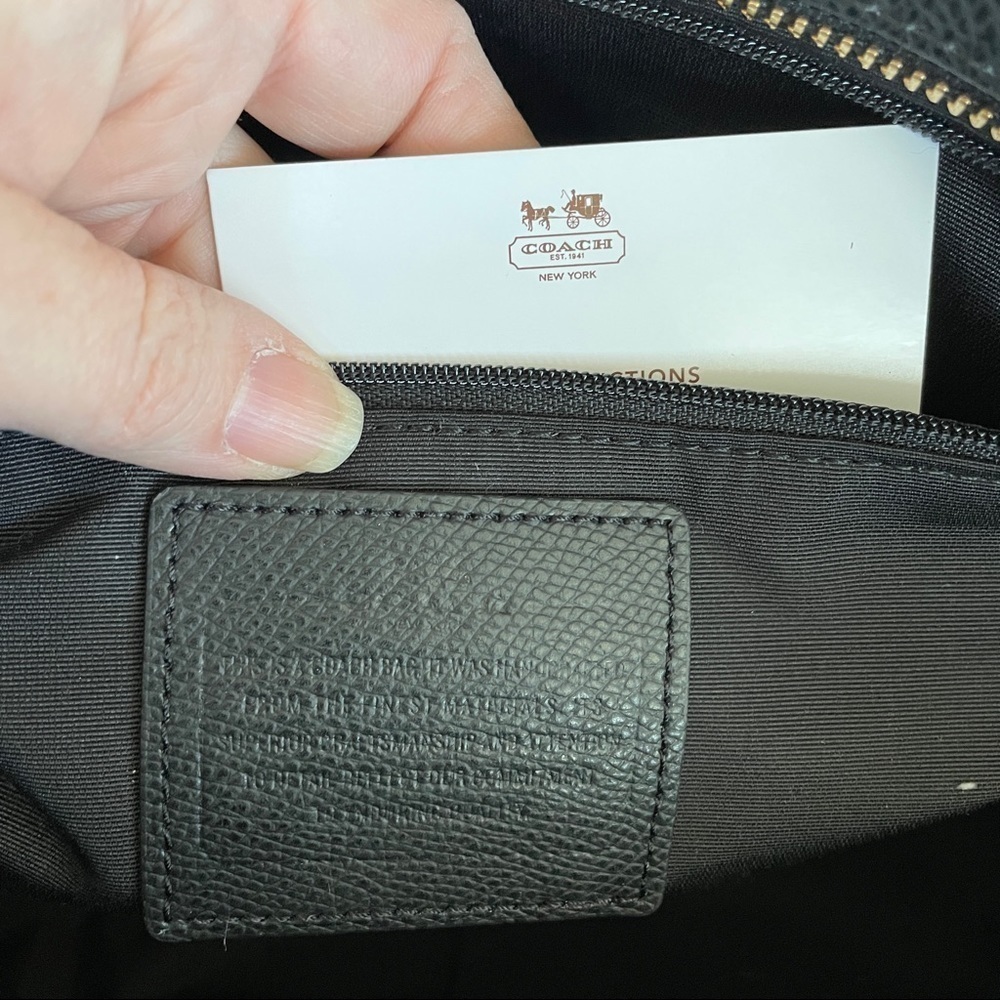 Coach Black Leather Diaper Bag with Changing Pad - Picture 7 of 11